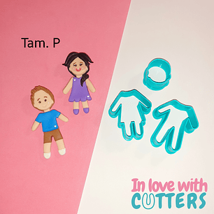 Cortadores: Cabeça + Corpos Homem e Mulher - tam P