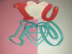 Cortador Moldura Coração I love U