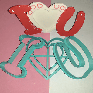 Cortador Moldura Coração I love U