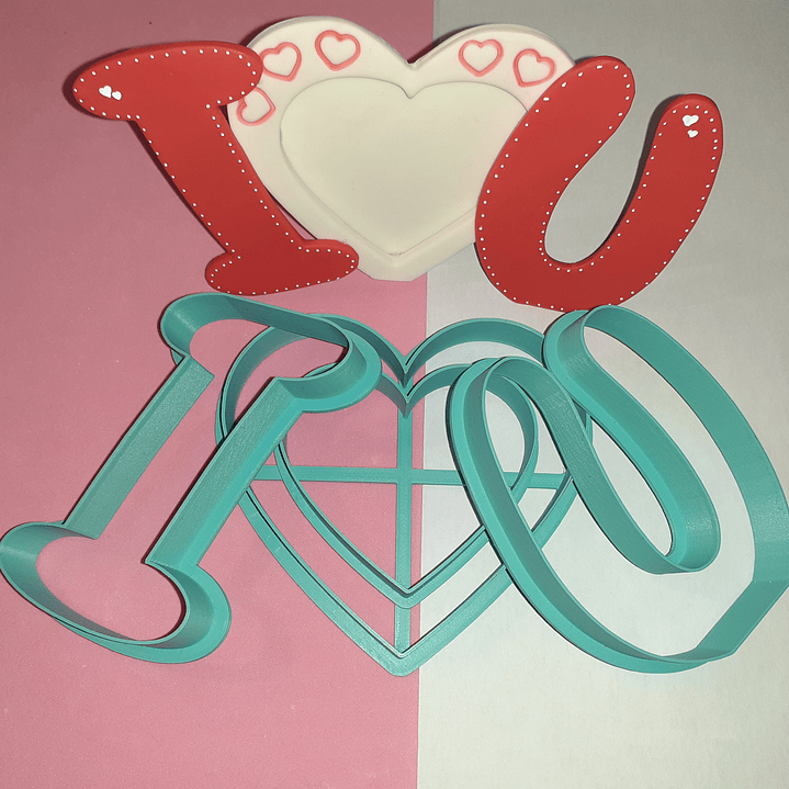 Cortador Moldura Coração I love U 1