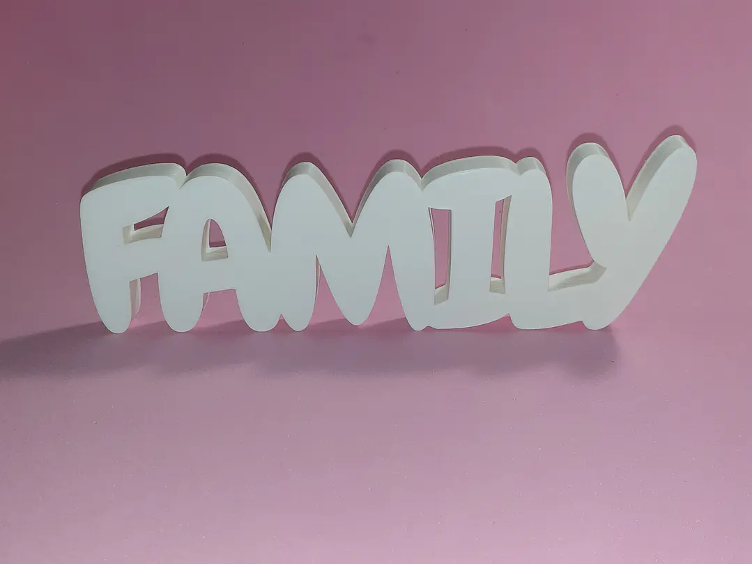 Palavra Family 2D ou 3D 2