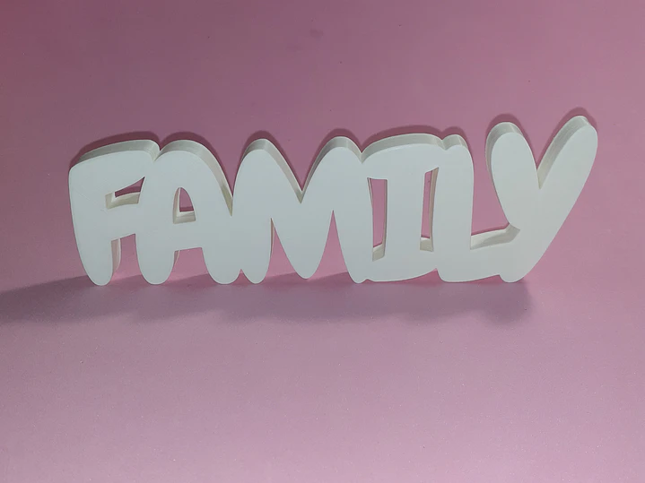 Palavra Family 2D ou 3D 2