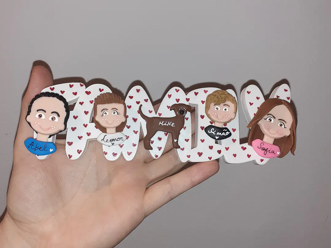 Palavra Family 2D ou 3D 3