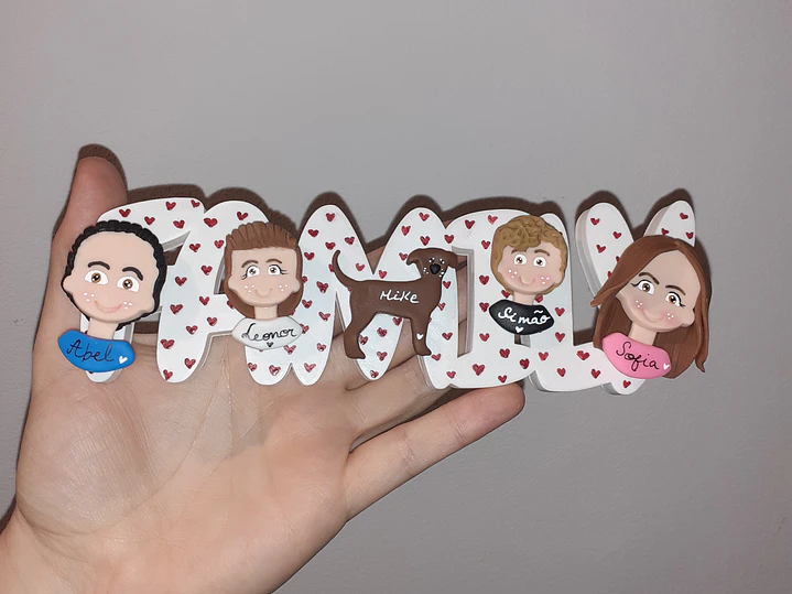 Palavra Family 2D ou 3D 3