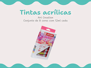 Tintas Acrílicas - conjunto de 8 cores