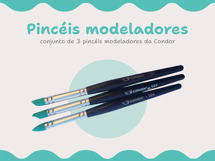 Pincéis Modeladores Condor - conj. de 3 1