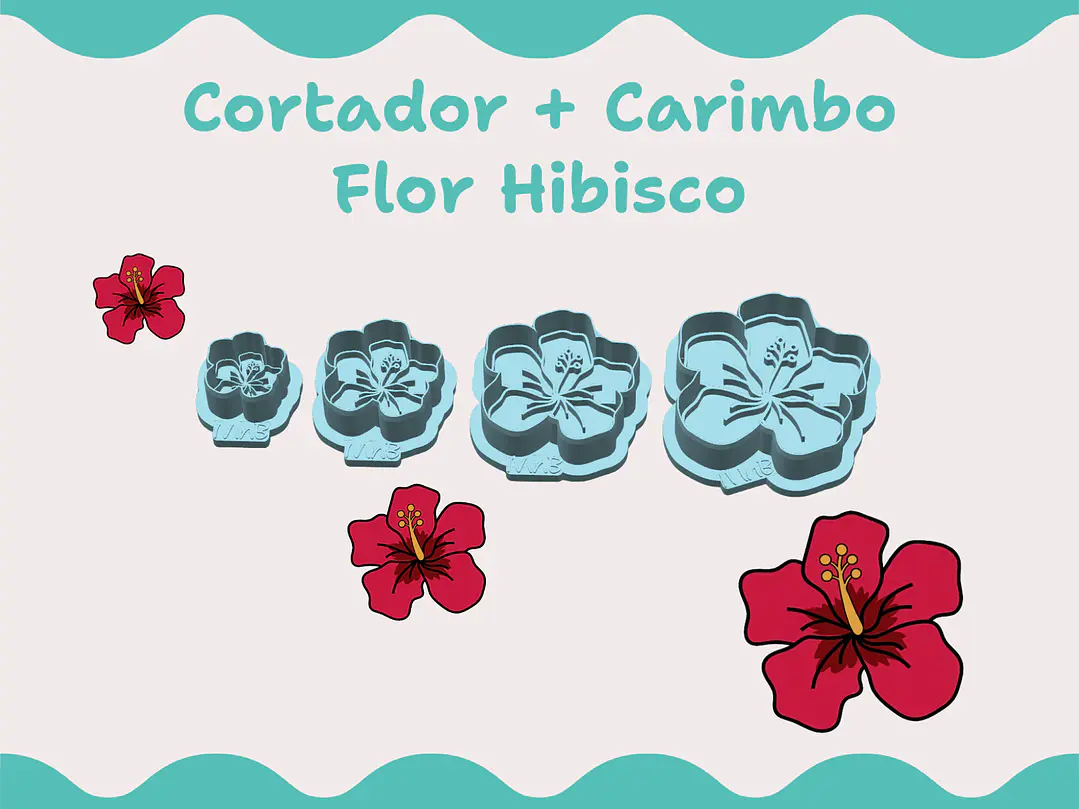 Cortador Flor Hibisco - vários tamanhos 1