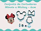 Cortadores Minnie e Mickey - 6cm - Thumbnail 1
