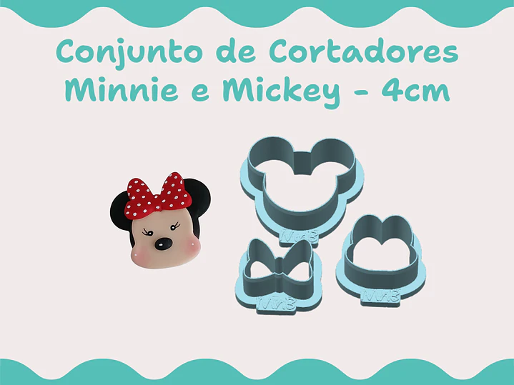 Cortadores Minnie e Mickey - 4cm 1