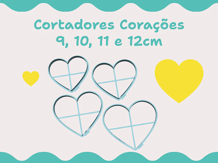 Cortador Coração - vários tamanhos 3