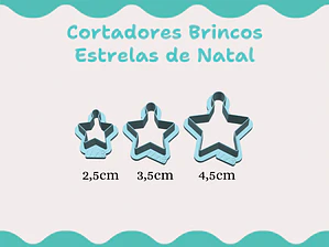 Cortador Brincos Estrela de Natal - vários tamanhos