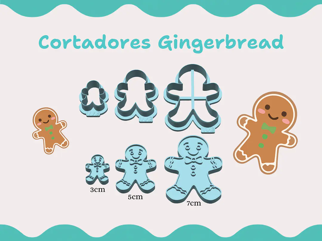 Cortador + Carimbo Gingerbread - vários tamanhos 1