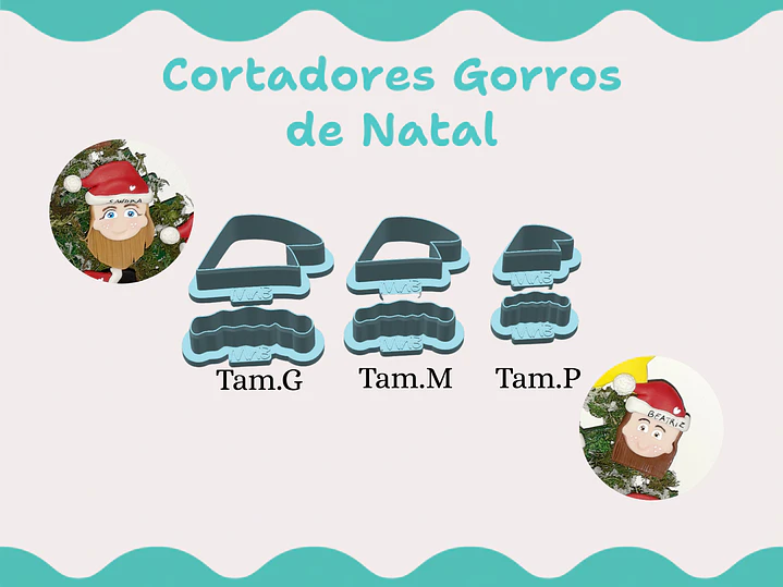 Cortadores Gorro de Natal Bipartidos - vários tamanhos 1