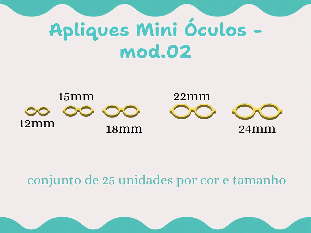 Apliques Mini óculos - mod. 02 redondo 2