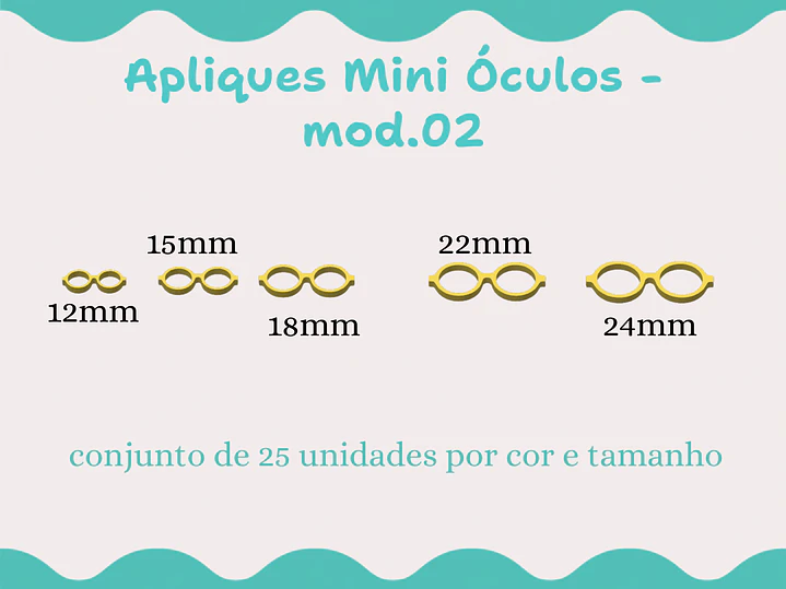 Apliques Mini óculos - mod. 02 redondo 2