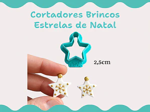 Cortador Brincos Estrela de Natal - vários tamanhos