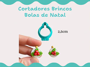Cortador Brincos Bola de Natal - vários tamanhos