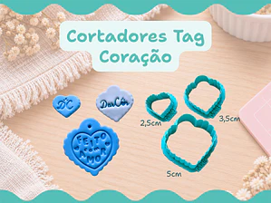 Cortadores Coração Babado Tag