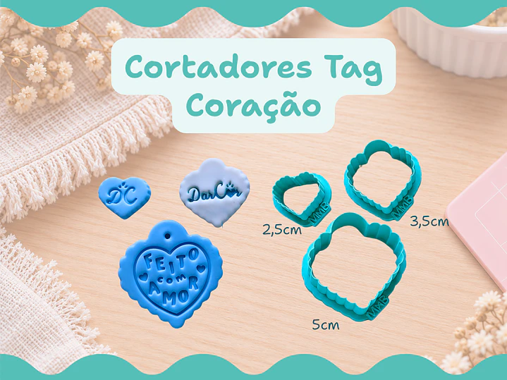 Cortadores Coração Babado Tag 1