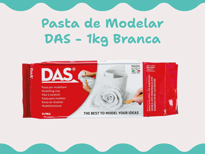 Pasta de Modelar DAS Branca 1kg 1