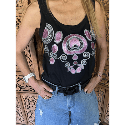 Polera Musculosa Ovalos Rosados