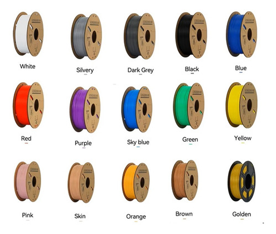 Filamento 3d Kingroon Pla 1.75mm 1kg 340m Alta Calidad 18