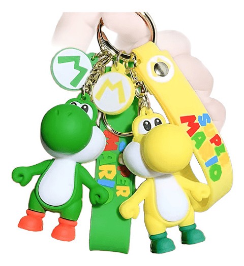 Llaveros Yoshi, 5 colores, Goma Suave De Pvc
