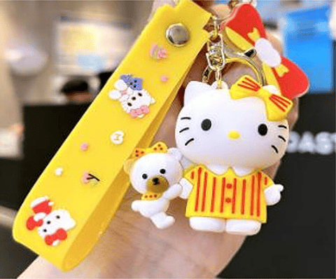 8 Llaveros De Hello Kitty, Goma Suave De Pvc, Disfraces