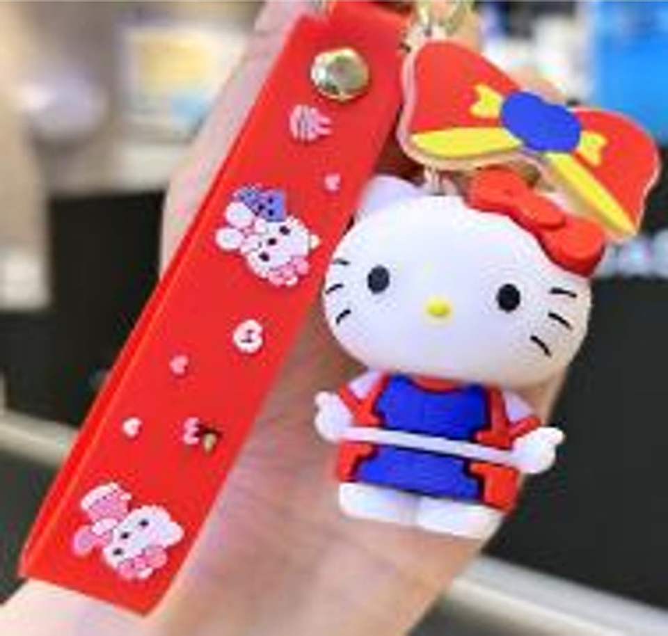 8 Llaveros De Hello Kitty, Goma Suave De Pvc, Disfraces 4