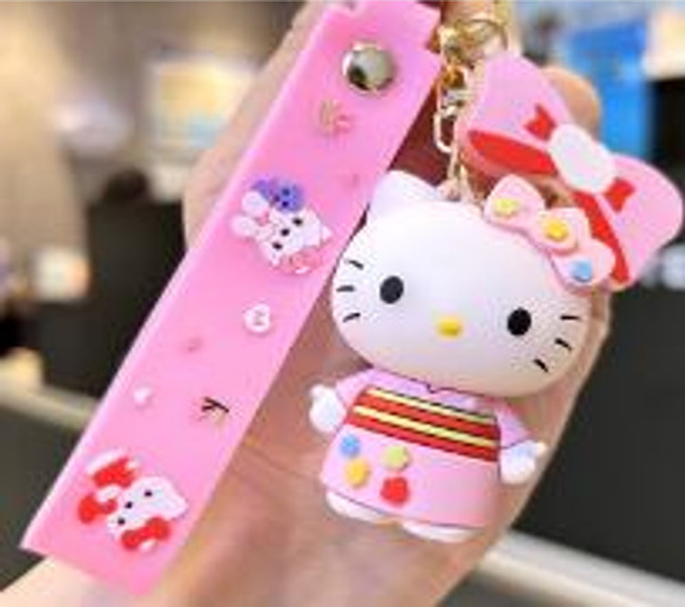 8 Llaveros De Hello Kitty, Goma Suave De Pvc, Disfraces 7
