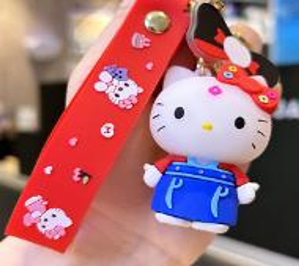 8 Llaveros De Hello Kitty, Goma Suave De Pvc, Disfraces 8