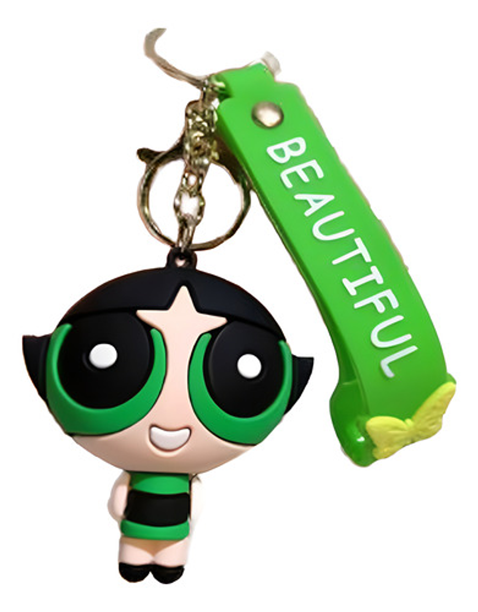 4 Llaveros Chicas Super Poderosas, Goma Suave De Pvc 2