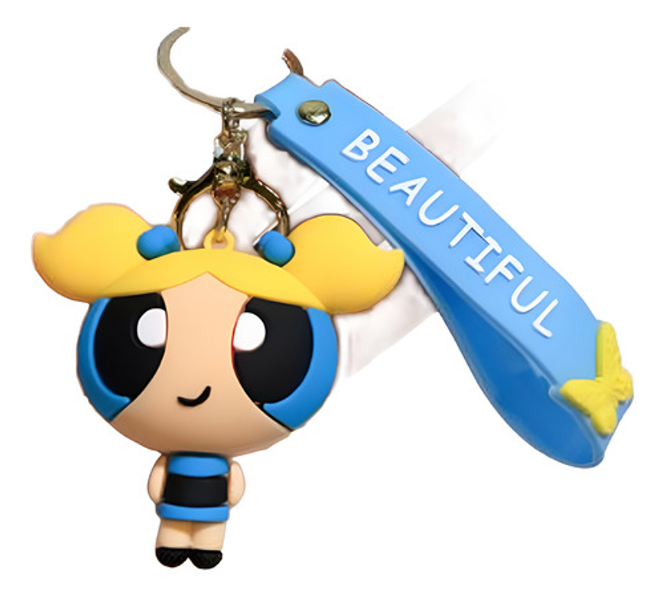 4 Llaveros Chicas Super Poderosas, Goma Suave De Pvc 5