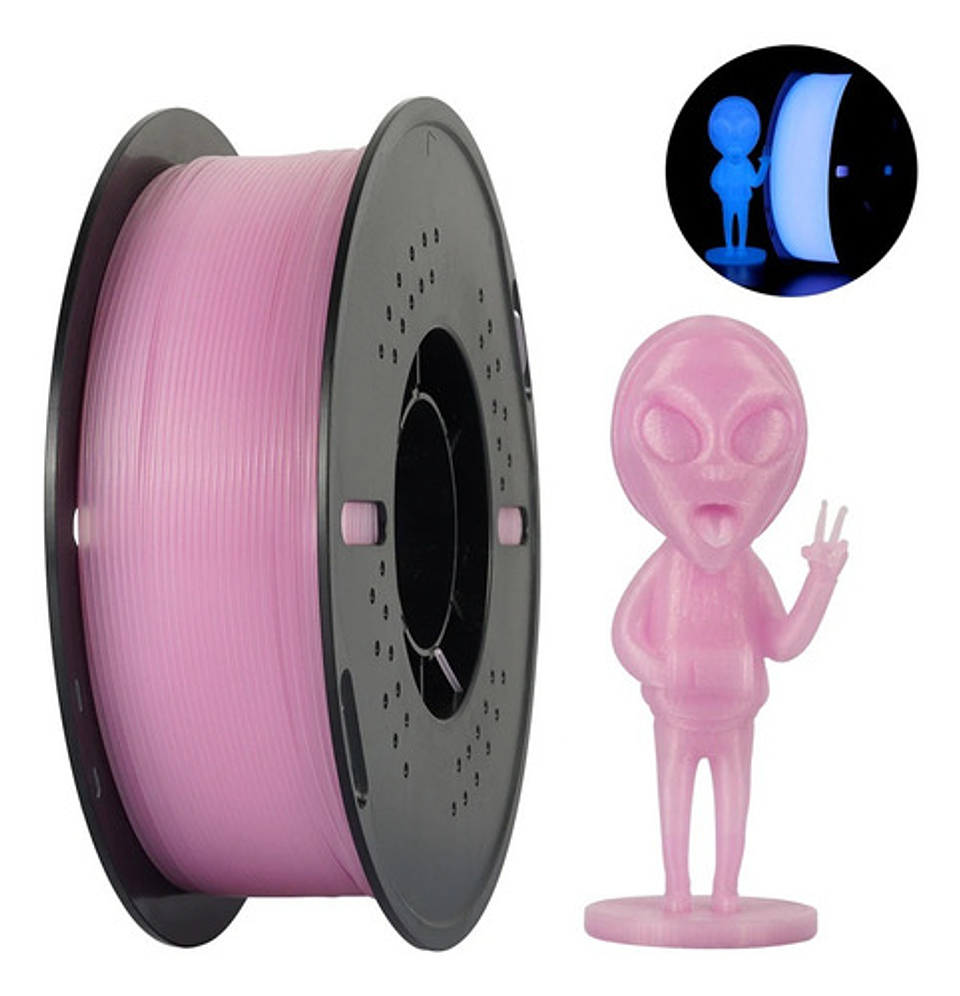 Filamento Pla Luminoso 1.75mm 1kg Kingroon Para Impresora 3d Purpura Luminoso 1