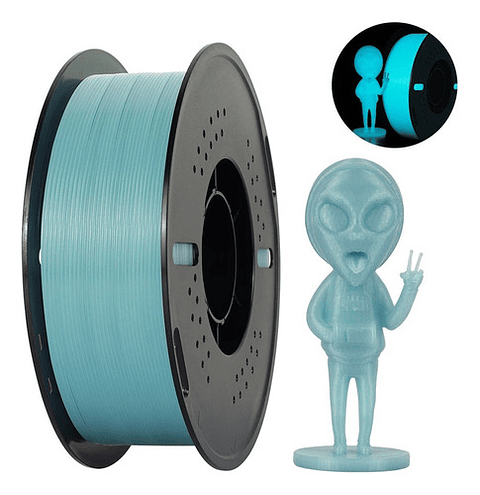 Filamento Pla Luminoso 1.75mm 1kg Kingroon Para Impresora 3d Azul Luminoso