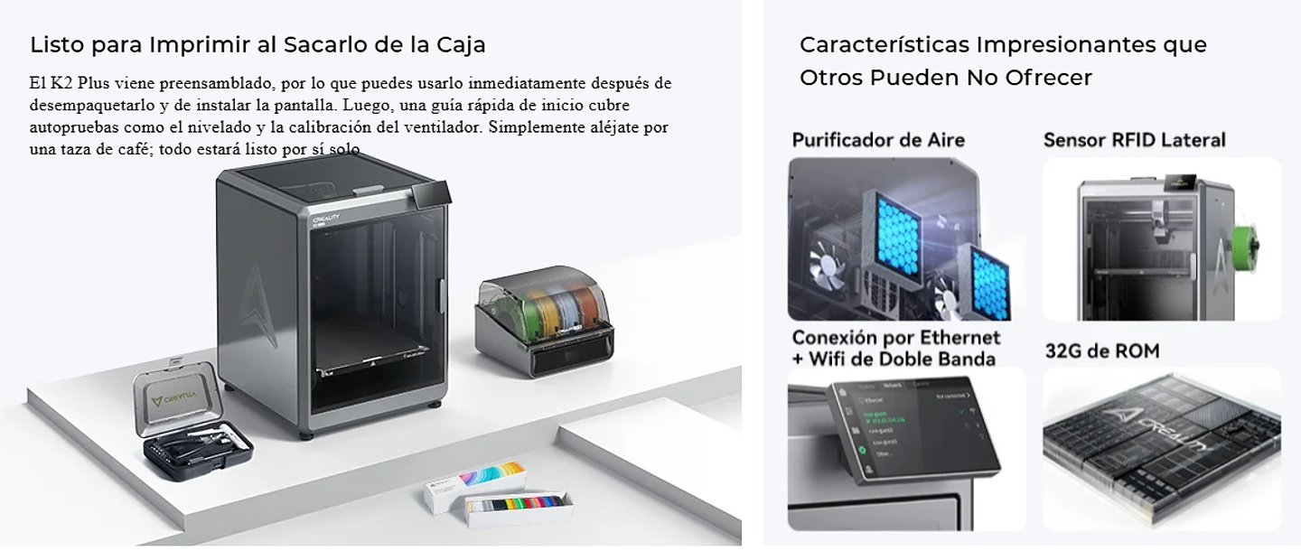 Impresora 3D Creality K2 Plus Combo 22