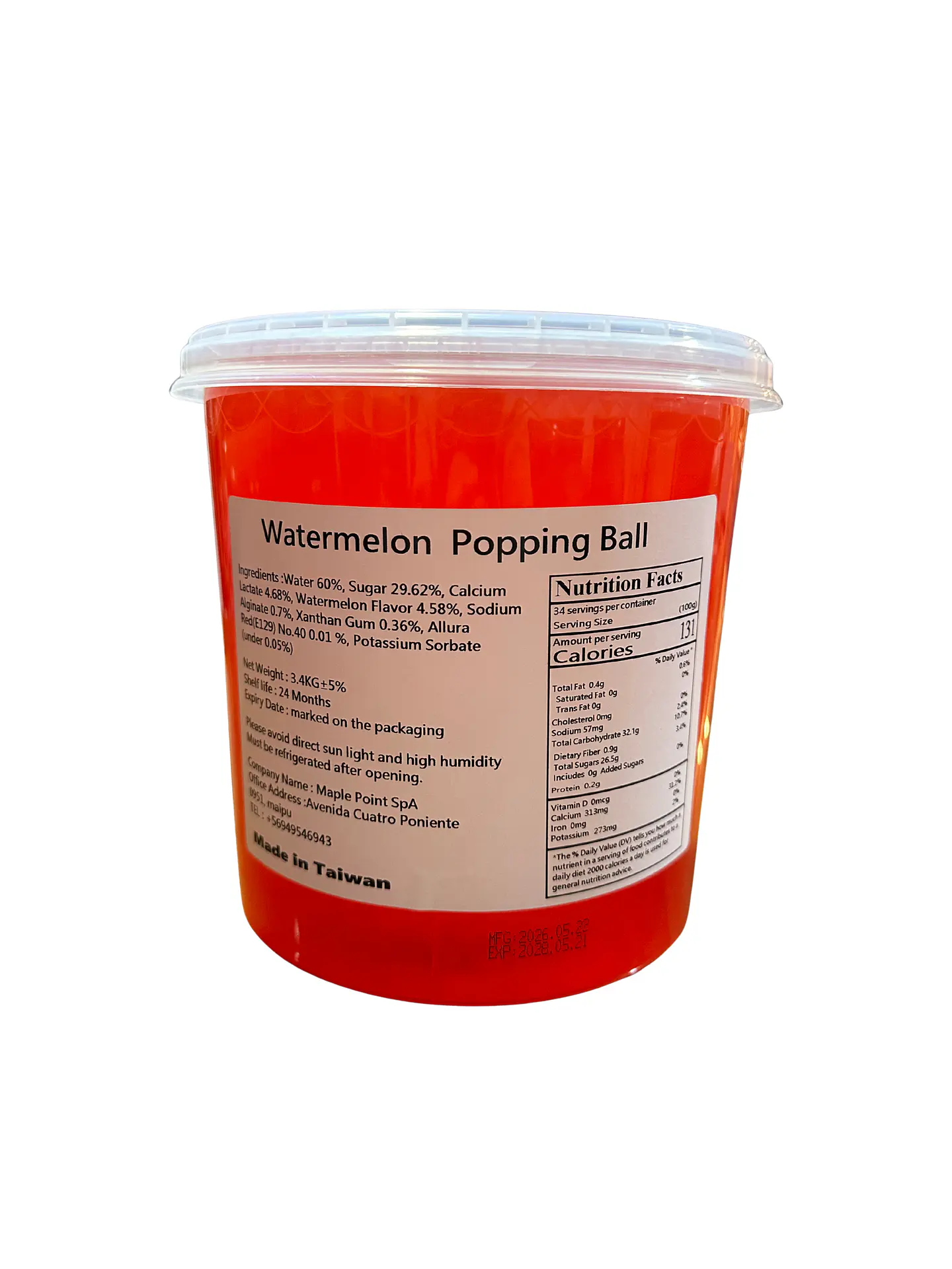 Perlas Popping Boba 3.4kg Sandia 1