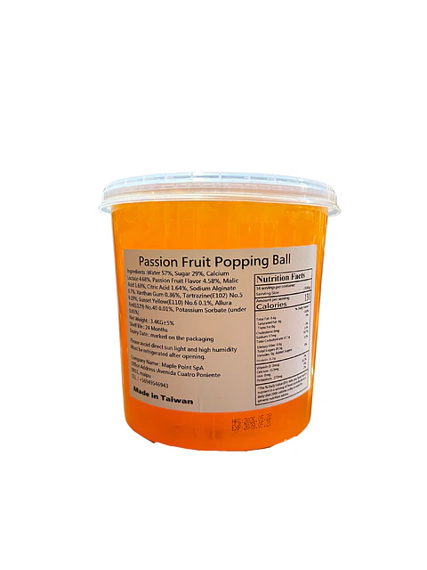 Perlas Popping Boba 3.4kg Maracuyá