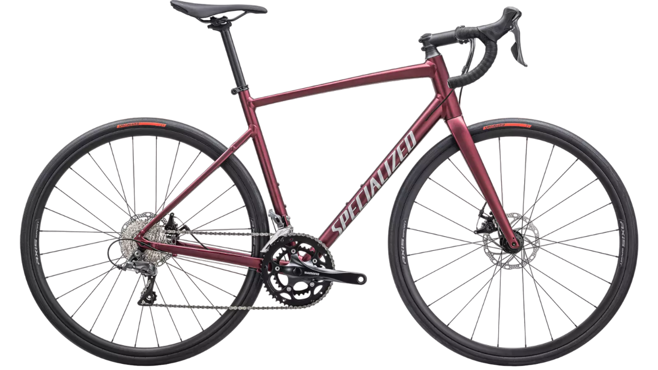 Specialized Allez Satin Maroon/Silver Dust/Flo Red