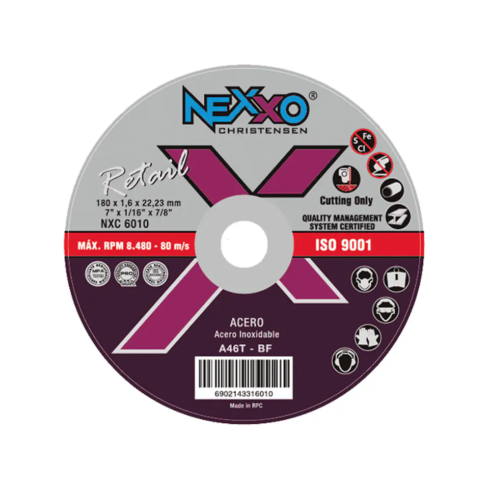 DISCO CORTE 7 X 1.6 MM INOXIDABLE NEXXO 1