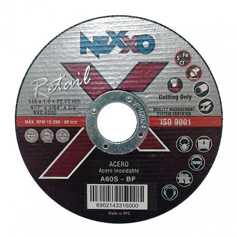 DISCO CORTE 4 1/2 X 1 MM INOXIDABLE NEXXO