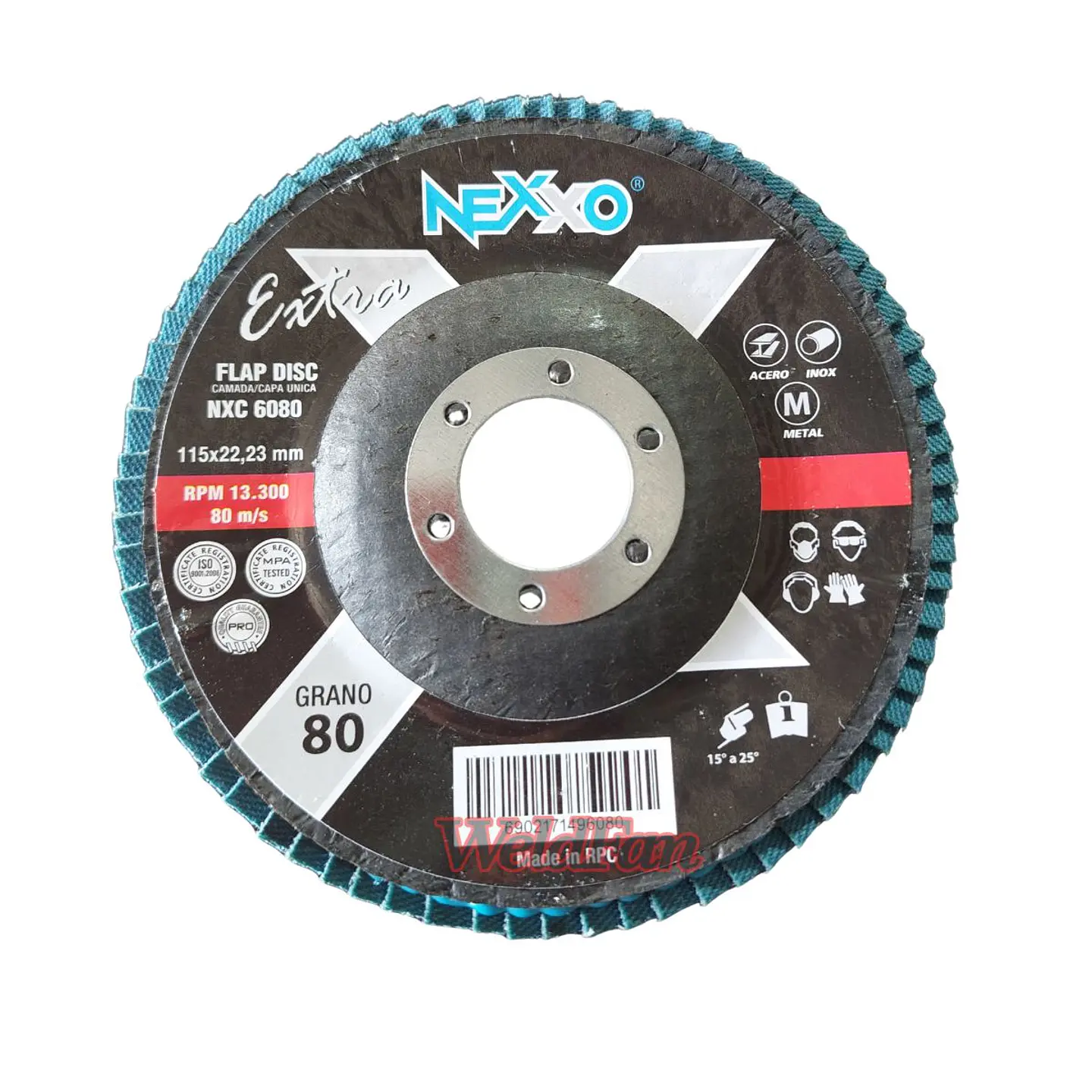 DISCO FLAP 4 1/2 GRANO 80 INOXIDABLE NEXXO 1