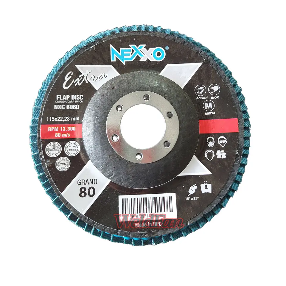 DISCO FLAP 4 1/2 GRANO 80 INOXIDABLE NEXXO 1