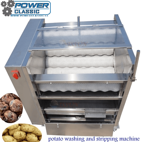 Peladora lavadora de papas industrial 500-800kgh a cepillo $3.7M zanahoria blancheadora cepilladora