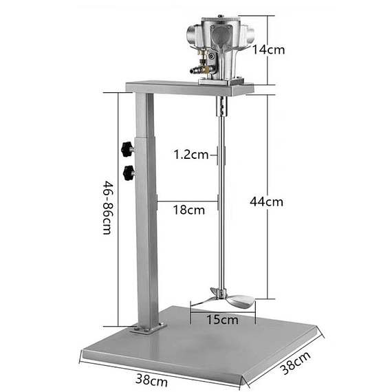 Agitador helice pedestal #100L r690 neumatico laboratorio pintura mezclador