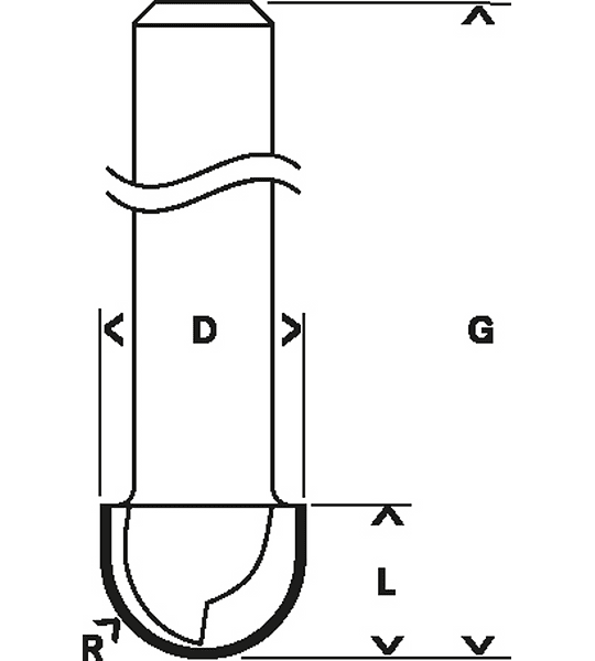 Fresa 1/4 media caña 12.7 mm Bosch 418 3
