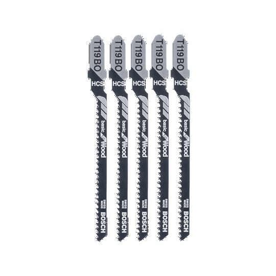 Set 5 Hojas Calar Madera Cortes curvos T119BO Bosch
