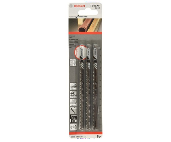 Set 3 Hojas Calar Madera / Metal T345XF Bosch 1
