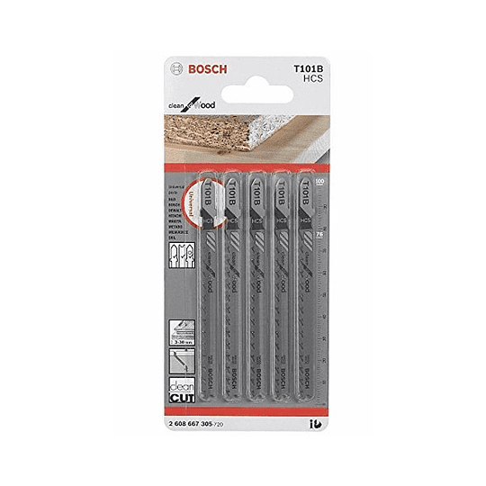 Set 5 Hojas Calar Madera Corte Limpios T101B Bosch