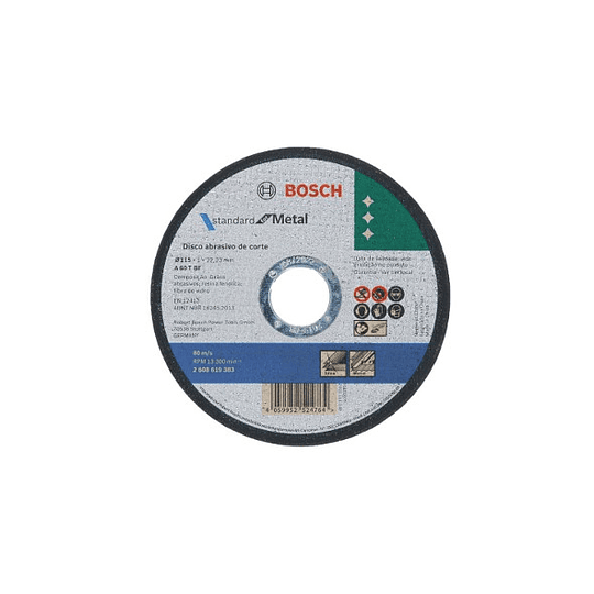 Pack 50 discos fino 115mm corte metal 2608619383 Bosch